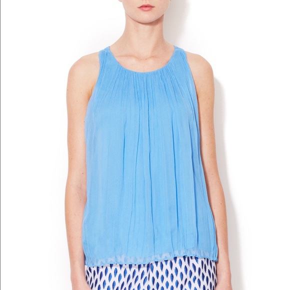 Alice + Olivia Crepe Pleated Tank Top - Picture 2 of 8